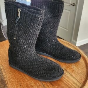 UGG Black Knit Winter Boots